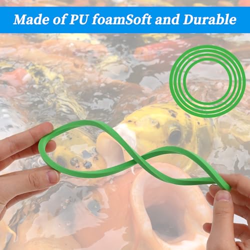 Jeffdad 5pcs Aquarium Floating Plant Rings, Foam Floaters Plant Corral Fish Feeding Ring Aquarium Feeding Ring, for Intercepts Floating Plants(Green)