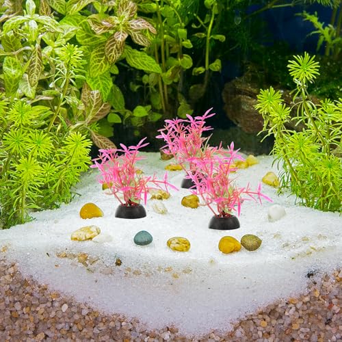 Healifty 20pcs Aquarium Decor Artificial Plastic Plants Betta Fish Tank Accessories Aquatic Grass Fish Tank Decorations for Small Aquariums