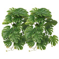 2Pack Reptile Fake Plants for Terrarium, Snake Tank Accessories, Habitat Decor Artificial Hanging Plants with Suction Cup - Fake Monstera
