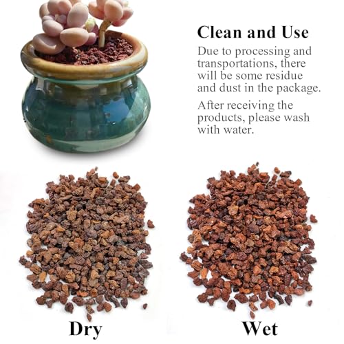 FANTIAN 2 lbs Red Lava Rocks for Plants,1/4 Inch Crush Volcanic Rock Gravel Potting Mix for Succulent Cactus Bonsai Aquarium Fire Pits and Garden Landscaping - color: Red Lava Rocks
