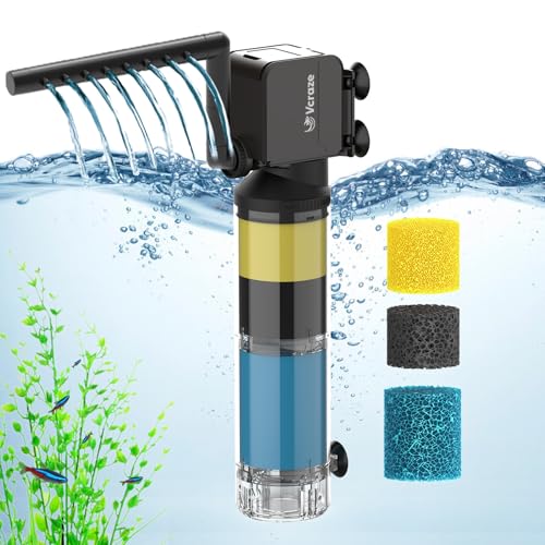 3-Stage Internal Aquarium Filter for Tanks 40-150 Gallon, Fish Tank Filter with Aeration/Rainfall Modes, Fish Filter Turtle Tank Filter with Adjustable Flow Rate - size: For 40-150 Gal Tanks