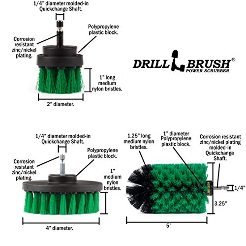Drill Brush Power Scrubber by Useful Products - Drillbrush Oven Cleaner Brush Set - Kitchen Cleaning Brush Drill Brush Set - Kitchen Accessories - Drill Brush Attachment Countertop Scrubber Brush Set