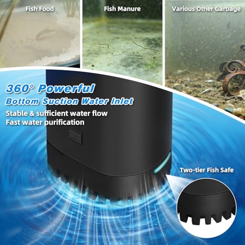 500GPH Aquarium Filter, UV Sterilizer for Aquarium for 75-200 Gallon, Submersible Pump Filter for Green Water Algae Clean, Ultra-Silent Green Killing Machine with Fish Tank & Turtle Tank Deodorization - size: Aquarium Filter for 75-200 Gallon