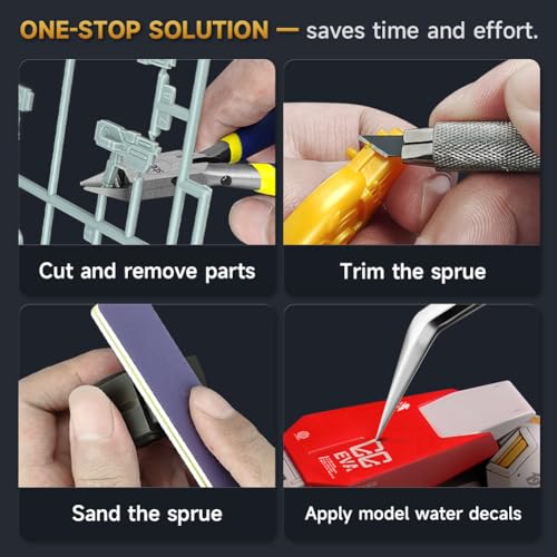 stedi Model Tools Kit for Beginners 14 PCS, Modeler Professional Basic Tools Craft Set Hobby Making Tools for Gundam, Miniature Military Model, 3D Resin Parts