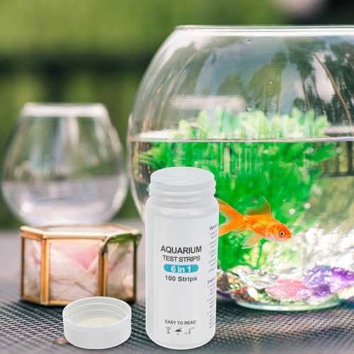DECHOUS 6-in-1 Aquarium Water Test Strips for Fish Tanks and Pools, 100 Strips Per Box, Accurate Ph Hardness Chlorine Alkalinity Testing for Spa and Swimming Pool Water Maintenance