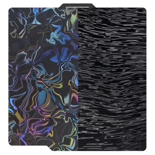 JUUPINE 257x257mm Water Ripples+Silk Textured Build Plate for Bambu Lab X2D/A1/X1/X1C/X1E/P1P/P1S/P2S/A1, Smooth Flexible Spring Steel Plate Effect Sheet for Bambu Lab 3D Printers. - color: H8H(Water Ripples+Silk), size: For X2D/P2S/ X1/X1C/X1E/P1P/P1S/A1