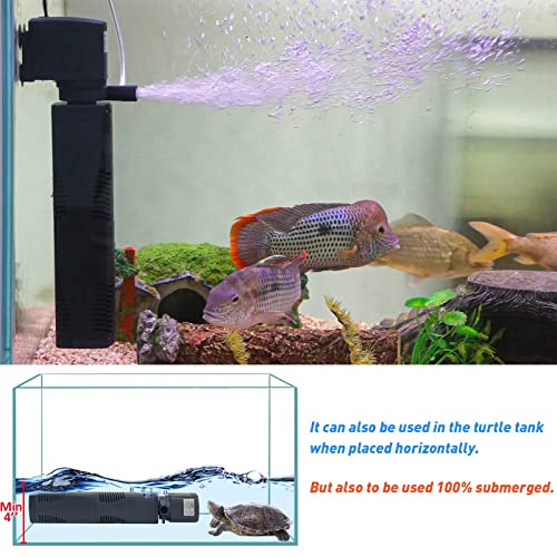 TARARIUM Aquarium Filter for 55-150 Gal. Tank Crystal 300GPH Biochemical Filtration Powerful Pump Submersible Internal Fish Tank Filters Large Tank Pond Clear Wavemaker Air Supply 4 in 1 - size: JP-024F(300GPH)for 55~150 Gallon Tank