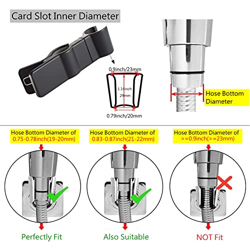 Adjustable Shower Head Holder for Slide Bar,Universal 18-25MM O.D, Rail Head Bracket Holder for Slide Bar Slider Clamp Bathroom Replacement (Black) - size: Black