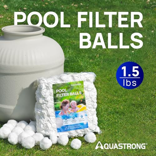 AQUASTRONG Pool Filter Balls for Sand Filters, 1.5 lbs Reusable Pool Sand Filter Balls (Replaces 50 lbs of Sand), Efficient Water Filtration Pool Filter Balls for Swimming Pools, Filter Pumps - color: White, size: 1.5lbs
