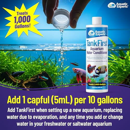 TankFirst Complete Aquarium Water Conditioner - Fish Water Conditioner, Instantly Removes Chlorine, Chloramines, and detoxifies Ammonia from Fish Tank (TankFirst Regular, 500 ml) - size: 500 ml (16.9 oz)