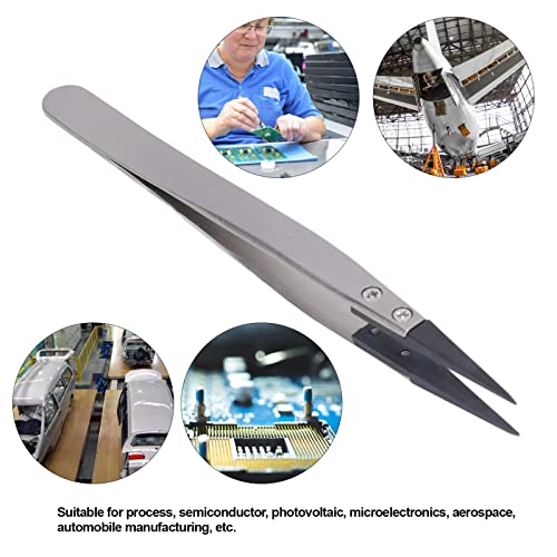 Plastic Tweezers, Anti-Static Rubber Tip Tweezers for Emiconductor Microelectronics