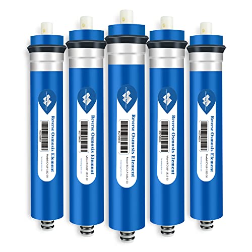 Membrane Solutions Reverse Osmosis Membrane 50 GPD 11.75"x1.75" RO Membrane Water Filter Replacement Fits Under Sink RO Drinking Water Purifier System 5-Pack - size: 5 Count (Pack of 1), style: 50G