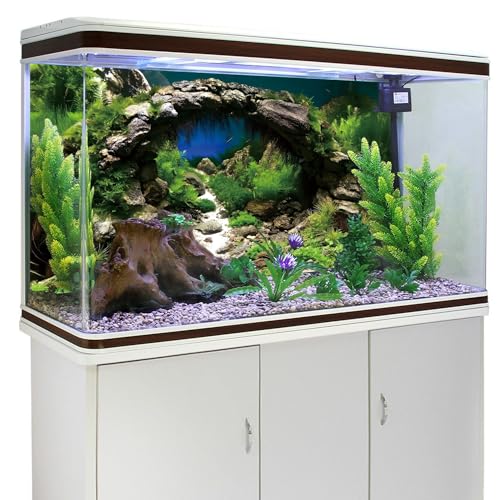 AWERT 48x20 inches Arch Stone Aquarium Background River Bed & Lake Aquarium Vinyl Background Aquatic Plant Fish Tank Background - size: 48x20in/120x50cm