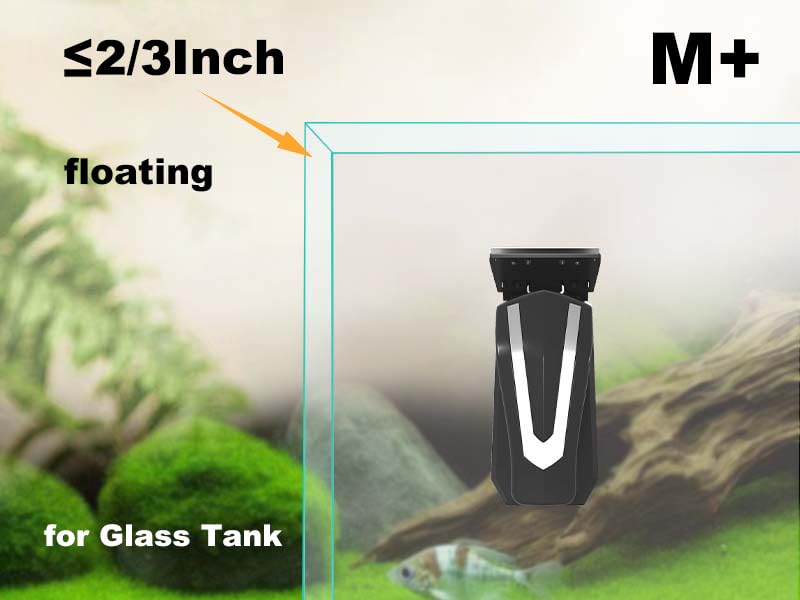 Aquarium Super Powerful Magnetic Cleaner with 4 Algae Scrapers for Glass Fish Tank Magnet Brush Floating M+(Plus) - size: M