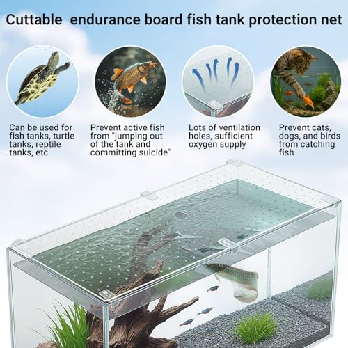 2 Pcs Aquarium Acrylic Fish Tank Lid Covers for 20/29/37 Gallon, 29 X12 in Glass Cuttable Canopy Top Net, Anti-Jump Net with Clips (Each 29 x 12 x 0.1in) - size: 29 x 12 Inch