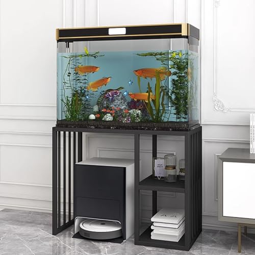 Robot Vacuum Stand Cabinet with Double Layer Shelves, Floor-Standing Fish Tank Rack, Modern End Table for Living Room & Home Office Storage (39in/100cm) - color: White, size: 100cm/39in