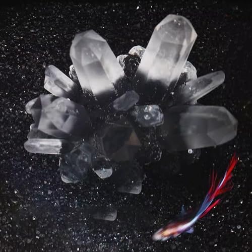 Betta Crystals Stones,Mini Cystal Cluster Ornaments,Small Fish Tank Artificial Crystals Decor,Aquarium Resin Decorations,2 Pieces
