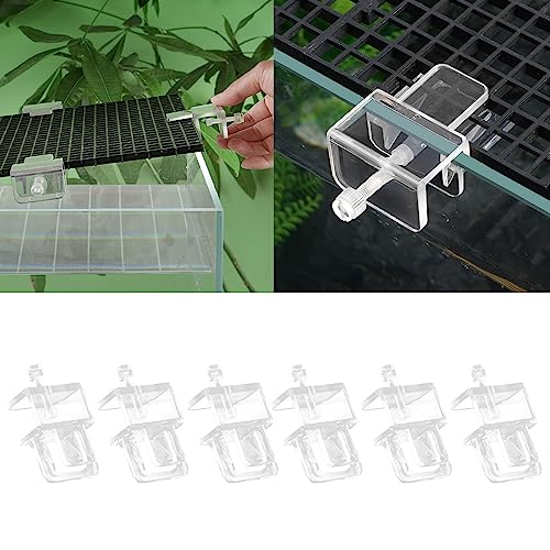 6pcs Fish Aquarium Anti-Escape Net Clip Glass Acrylic Holder Bracket Tools for Aquarium Fish Anti-Escape Tool ABS