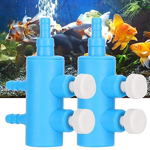 2Pcs Aquarium Air Control Lever Valve, Distributor Splitter Airline Tube Connector aquarium Air Tubing Airline Tubing Aquarium Air Pump Accessories for Fish (2 Way) - color: 2 Way