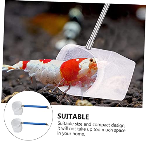 KOMBIUDA 2pcs Round Fish Tank Dip Net Telescopic Fishing Net for Aquariums Compact Design for Easy Storage for Home Fish Culture and Outdoor Use Random