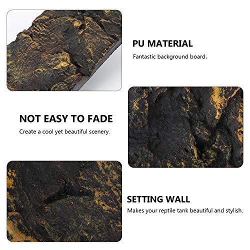 TEHAUX 3D Background Board for Reptile Tank Turtle Tank Background Plate Multi-Purpose Decor for Home Office