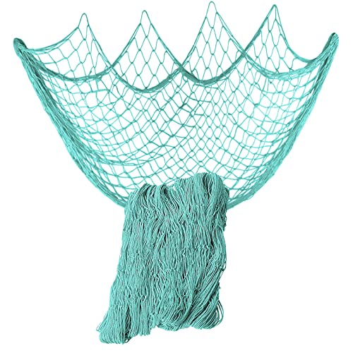 79 x 59 inch Nature Fish Net Wall Decoration with Shells, Ocean Themed Wall Hangings Fishing Net for Beach Party,Wedding,Photographing Decoration - color: 1pack Aqua(no Shells)