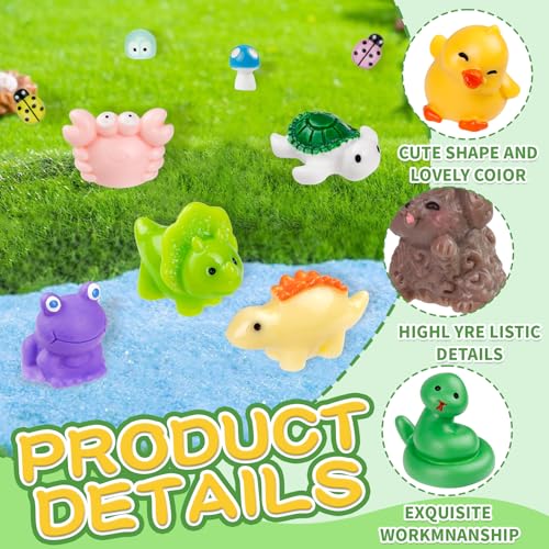 200 Pcs Mini Patio Miniatures Figurines Colorful Mini Resin Figures in Bulk Miniature Little Small Animals Figurines for Fairy Garden Landscape Dollhouse Accessories DIY Crafts Aquarium Decor - style: 200Pcs Bulk
