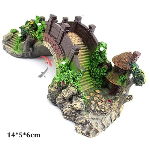 1pcs Fish Tank Artificial Bridge Resin Landscape Decoration Bridge Aquarium Equipment Accessories Ornament Cave Aquatic Pet Fish