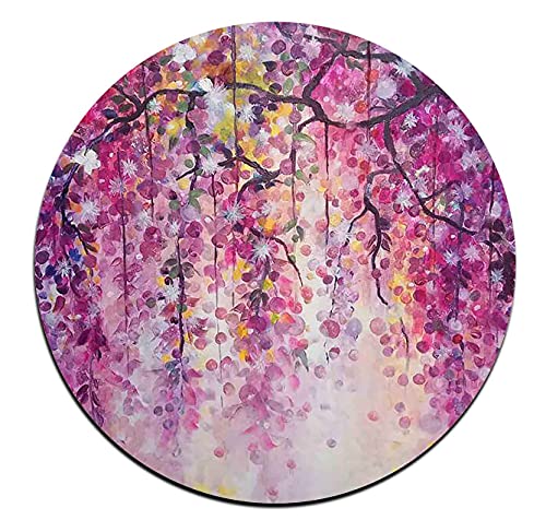 Colorful Watercolor Flowers Round Coaster Set - Made of Recycled Rubber - Set of 4 - color: Colorful Watercolor Flowers