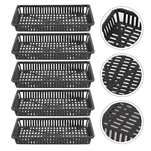 POPETPOP Aquarium Plastic Plant Basket 5-Pack Water Grass Pots with Drainage for Hydroponic Root Cultivation Fish Tank and Pond Planting