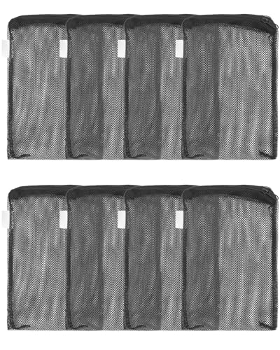 Pawfly 8 Pack Aquarium Filter Media Bags, Fish Tank Fine Mesh Bag with Plastic Zipper Aquarium Mesh Bag for Activated Carbon, Bio Filter Balls, Filter Stones, Ceramic Rings (8" x 5.5") - size: 8" x 5.5"