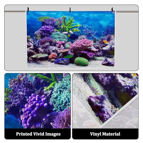 7x5ft Under The Sea Backdrop Underwater Seascape Coral and Fish Aquarium Photography Background Marin Ocean Diving Atoll Reef Summer Kids Birthday Artistic Portrait Photoshoot Studio Props - size: 7x5ft