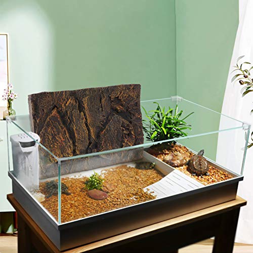 UKCOCO Reptile Tank Background- Reptile Rock Background for Terrarium, 3D Stereo Rock Terrarium Background Board, Amphibian Backdrop Decoration for Aquarium& Reptile Turtles Fish Tank