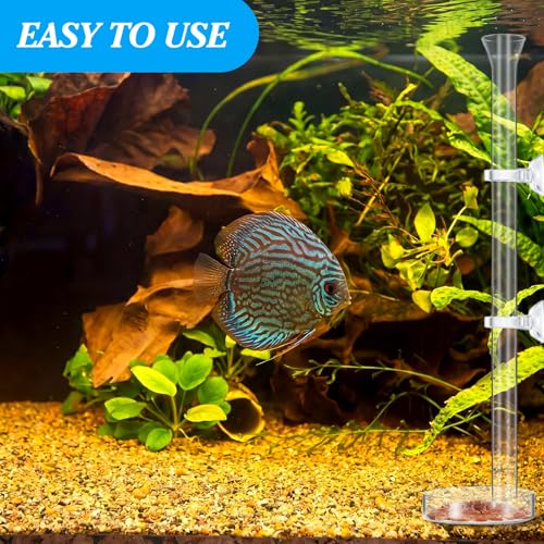 CHENGU 3 Pieces Shrimp Feeding Tube and Dish Set, 12 Inch Glass Shrimp Feeder Tube and 2 Aquarium Dish Bowl Fish Tank Feeding Supplies for Fish Tank Aquarium - size: 12" + 2 Tray
