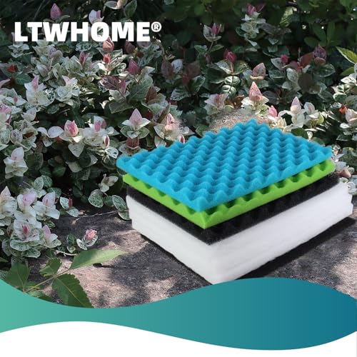 Value Pack of Large DIY Poly Coarse Fine Foam Filter Pads Set for Aquarium Pond(Pack of 7)