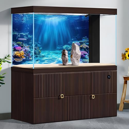 Underwater Scene Aquarium Background Under The Sea Coral Reefs Fish Tank Background Ocean Seabed Scene Sand Rocky Outcrops Terrarium Backgrounds Sunray Tropical Marine Life Tank Backgrounds 24x12in - color: Bright_Blue, size: 24(W)x12(H)inches/ 60(W)*30cm
