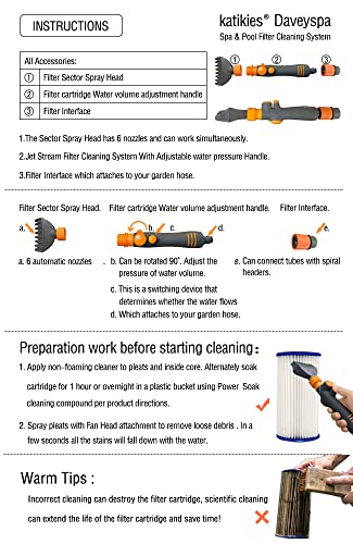 Pool Cartridge Filter Cleaner Tool, Filter Cleaning Wand for Spa & Hot Tub