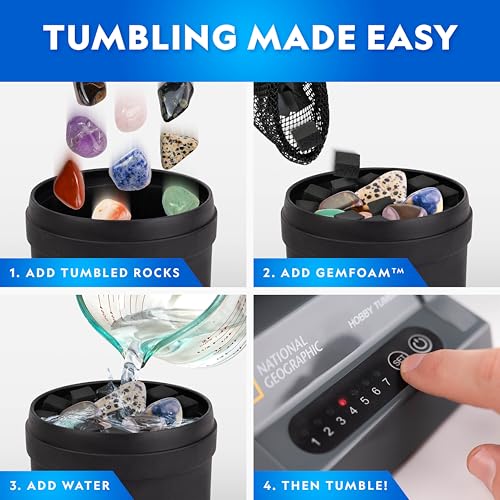 NATIONAL GEOGRAPHIC Rock Tumbling Media – GemFoam Reusable Rock Polisher Foam, Use After Rock Tumbling Grit Cycles, Adds Shine to Tumbled Rocks and Minerals, Rock Tumbling Supplies - style: New Polishing Foam