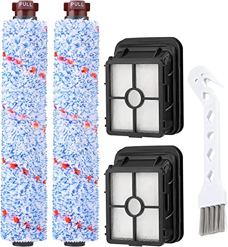 Brush Filter Replacement for Bissell CrossWave Floor and Area Rug Cleaner 3888A 2306A 1785 Serie, 2 Multi Surface Brush 1868 + 2 Filter 1866, Compare to Part 1608683,160-8683,1608684 - color: Blue 2 pack