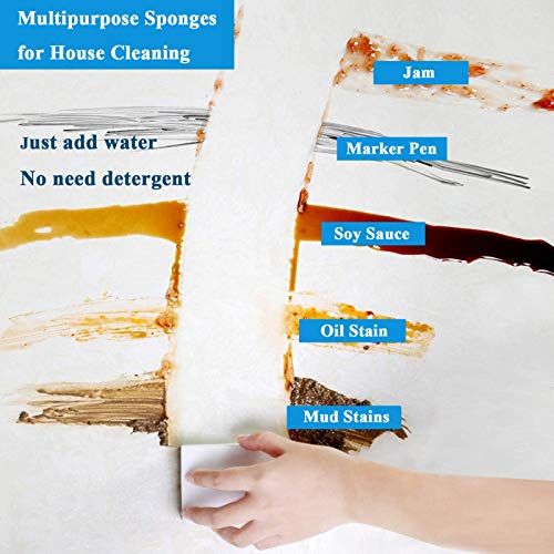 Magic Cleaning Sponges Eraser, 100 Pack Premium Melamine Sponge Foam Cleaning Pads, Dish Sponges, White Household Cleaning Scrub Sponge for Kitchen, Bathroom, Furniture, Floor Wall Cleaner - size: 100 Count (Pack of 1)