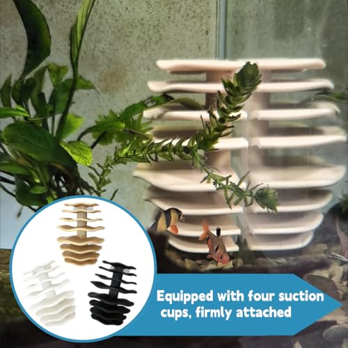 Shrimp Cave Aquarium Ornament, BPA-Free PETG Plastic Fish Shelter Betta Habitat, Hiding Resting Breeding Space for Guppy Shrimp & Aquatic Creatures, Indoor Fish Tank Aquatic Decoration (Brown) - color: Brown
