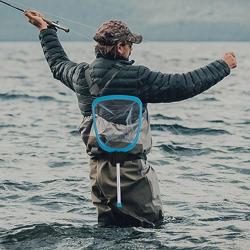 Cosmos Fishing Net Holster - Adjustable Belt-Mounted Fish Landing Net Holder for Fishing Gear & Racket, Hands Free Waist Holder for Dip Netting Accessory