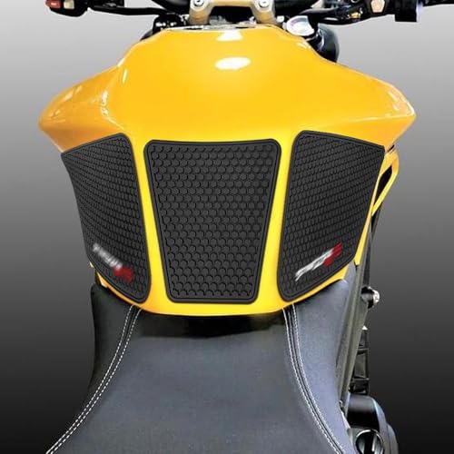 For Street Triple 765 R RS 2023 2024 Tank Pad motorcycle tank pad motorcycle tank protector anti-slip side fuel tank pad knee grip pad street triple 765 rs - color: Street Triple 765 R RS black
