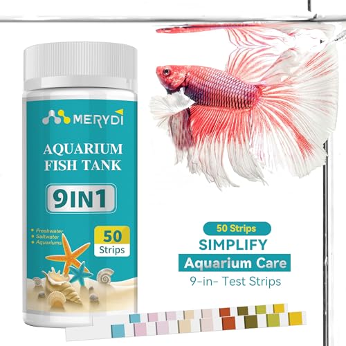 9-Way Aquarium Test Strips,50 Strips Aquarium Test Kit for Fish Tanks & Ponds, Quick & Accurate Water Testing Iron Copper Sodium Chlorine Nitrate Nitrite Total Alkalinity Hardness Free Chlorine pH - color: 9 way aquarium test strips