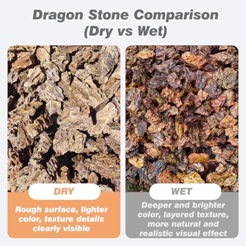 Unocho Dragon Stone Aquarium Rocks 5lb Seiryu Stone for Aquariums Landscaping Model Fish Tanks Terrariums Vivariums Paludarium Amphibian Enclosures(2-4 inches) - size: 5LB(2-4 inches)
