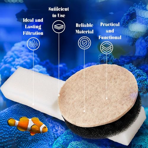 Threlaco 28 Pcs Aquarium Media Kit Compatible with Fluval Fx4/ Fx5/ Fx6 Filter, Carbon Foam Pad, Ammonia Remover Pads, Activated Carbon, Foam Block, Silicone Lube, Towels, Ceramic Ring, Mesh Bag - color: Ammonia Remover Pads