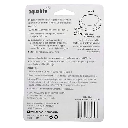 Penn-Plax Aquarium Bubble Disk Aerator - Air Pump Accessories – For Fish Tanks (Medium) - size: Medium