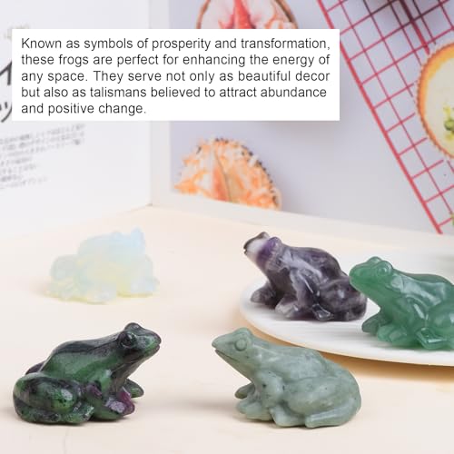 2 Inch Green Aventurine Frog Crystal Figurine，Frog Gifts Healing Crystal Decor，Frog Garden Statue Stone Energy Gemstones, in Bedroom Office Christmas Meditation Gifts Aquarium Decoration - color: Green Aventurine