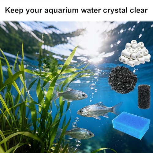4-Set Complete 3-Stage Filter Media Kit Replacement for Fluval AC50/Aquaclear 50 Power Filter – Includes Foam, Biomax & Carbon for Freshwater & Saltwater Aquariums & Fish Tanks - size: For AC50