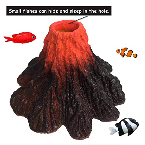 S-Lifeeling Tank Decoration Volcano Ornament Aquarium Decorations Volcanic Stone for Fish Tank (M) - color: Single, size: M